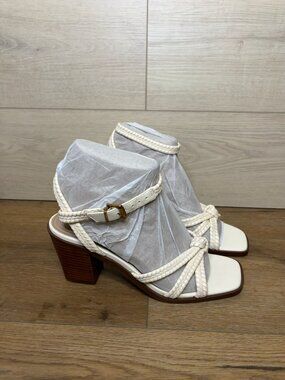 Giani Bernini Renaee Women’s White Linen Block Heel Sandals 9M